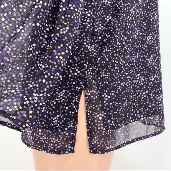 MICHAEL Michael Kors Purple Stars Print Bell Sleeve Tunic Blouse Top Size Medium - Picture 7 of 12